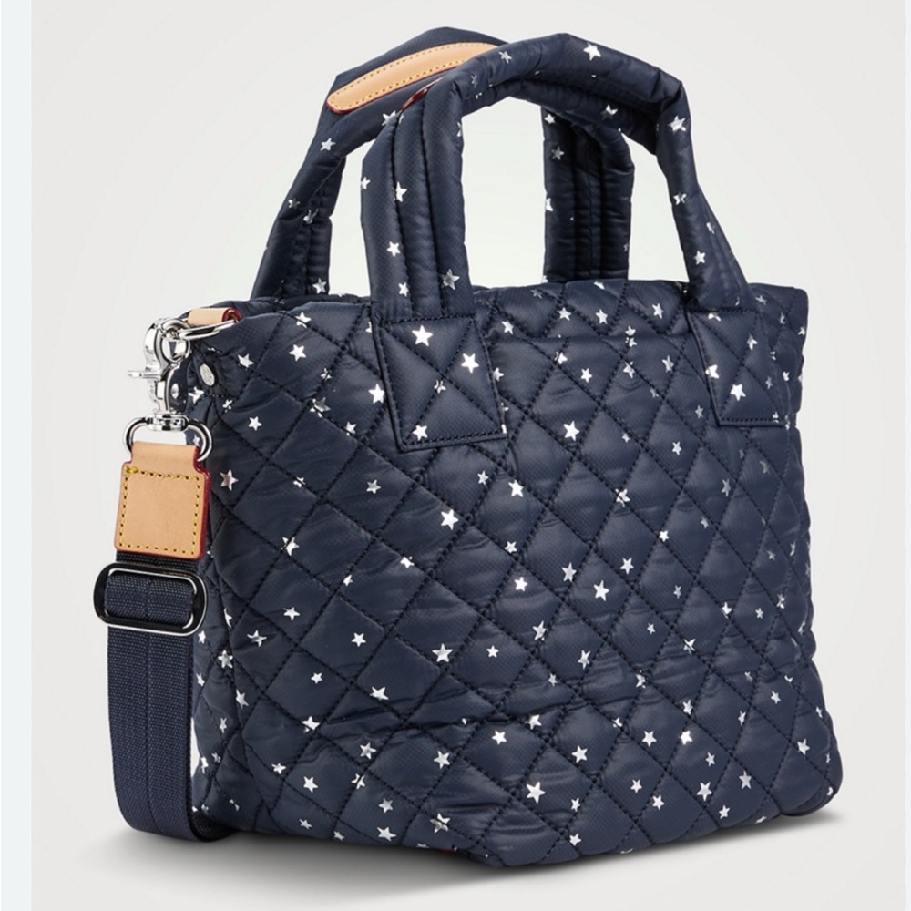 MZ Wallace Quilted Tote in Navy with Star Design - Picture 3 of 7